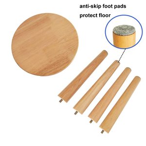 Natural Solid Wood Step <b>Stool</b> Plant Stand Round Footrest with Detachable Legs Portable Vanity <b>Stool</b> for Living Room - Product Image 6