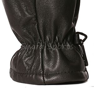 Mitaines en cuir uni personnalisables pour hommes, pour l'hiver, le froid, les activités de plein air, couleur noire - Product Image 6