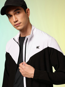 <b>Men's</b> Black <b>White</b> Color Blocking Tracksuit Set Full Sleeve Zipper Jacket Pants Sporty Regular Fit Breathable Tracksuit <b>Men</b> OEM - Product Image 4