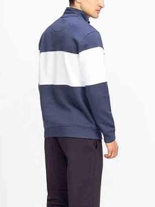 2026 Custom Design Color Blocked Drop Shoulder Sweatshirts 100% Cotton Oversized Pullover Basics 1/4 Quarter <b>Jumper</b> Sweatshirt - Product Image 4