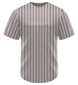 Maillot de baseball personnalisé à rayures fines pour hommes, uniforme d'équipe à boutons, respirant, séchage rapide, fournisseur OEM ODM - Product Image 1