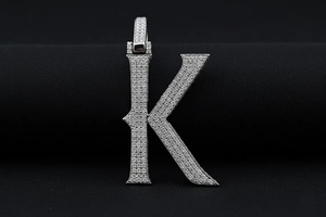 925 Silver Hip Hop Style Moissanite <b>Initial</b> Pendant, Personalized Letter Gold Plated Jewelry, Unique Stylish Diamond Jewelry - Product Image 2