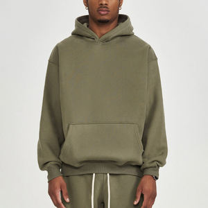 Sweat à capuche unisexe 100 % coton molletonné, coupe oversize, respirant, séchage rapide, avec poches, imprimé numérique, teint uni - Product Image 3