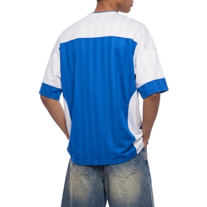 Men's Soccer Jersey <b>Blue</b> <b>White</b> Raglan Crew Neck <b>Striped</b> Athletic Sportswear Jersey Wholesale - Product Image 5