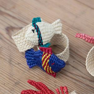 Exquisito Anillo para Servilletas de Ratán con Forma de Pez, Hecho a Mano, Sostenible, Lujoso y Elegante, Juego de Accesorios para Mesa - Product Image 3