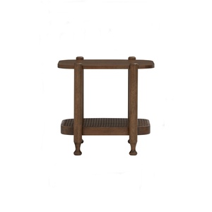 โต๊ะข้างโซฟาพรีเมียมทันสมัย รุ่นโคโค่ ไม้โอ๊คมาเลเซียหน้าท็อปไม้เนื้อแข็ง พร้อมชั้นวางด้านล่างหวายสังเคราะห์ สำหรับห้องนั่งเล่น - Product Image 2