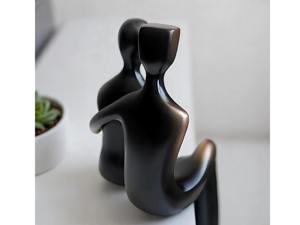 Figura Romántica de Pareja en Negro y Dorado, Ideal para Decoración de Estantes, Elegante Adorno de Amor para Interiores del Hogar y Regalos Originales - Product Image 6