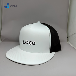 Gorra Trucker de Malla con LOGO Personalizado, Blanca y Roja, Ajustable, de 6 Paneles, Casual, con Logotipo en el Panel Frontal, Primavera Verano - Product Image 2