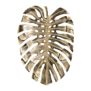 Adesivo da parete con foglia di Monstera dorata 24,8x17,3x2 pollici, in vinile decorativo intricato per casa o ufficio - Product Image 2
