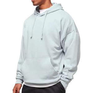 Custom Unisex Hooded Sweatshirt 100% Cotton Shark Print Heavyweight Streetwear Drop Shoulder Hip Hop Winter <b>Pullover</b> - Product Image 3