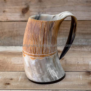 100% authentique tasse à boire en corne de buffle polie/Viking boire une corne de bière tasse Tankard tasse par Craftsy Home - Product Image 1