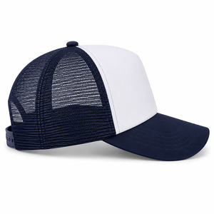 OEM Blank Trucker <b>Hat</b> Custom Solid Color Baseball Cap Polyester Foam Mesh Back Adjustable Snapback Sports Headwear 6-Panel - Product Image 1