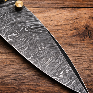 Cuchillo de Hoja Fija Multiusos con Borde Recto, Hecho a Mano con Acero de Damasco y Mango de Madera, para Uso Industrial, Camping, Caza, Regalo, OEM - Product Image 6