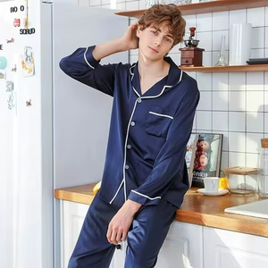 Pijamas para parejas, conjuntos de pijamas para hombre y mujer, ropa para el hogar, traje de manga larga para primavera, otoño e invierno, pijamas familiares, ropa de dormir para hombre, satén - Product Image 2
