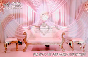 Conjunto de sofá de Escenario nocturno para recepción de boda, muebles de escenario Nikah DE BODA musulmana, sillas de sofá de boda talladas florales fabulosas - Product Image 4