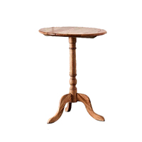 Tripod kayu meja kopi bentuk bulat dekorasi restoran Hotel berdiri atas furnitur meja kopi kayu