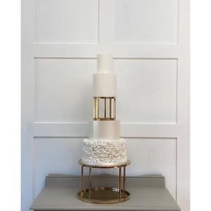 Round Glass <b>Cake</b> <b>Stand</b> with Ornate Handle Handmade Metal Dessert Tray for Elegant Serving - Product Image 4
