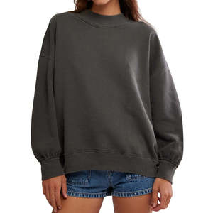 Forest Green <b>Sweatshirt</b> with <b>White</b> Six Letter Chest Arch Short Stand Collar Matching Rib Cuffs and Hem Relaxed Fit Long Sleeves - Product Image 6