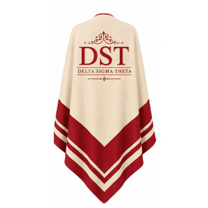 Delta Sigma Theta <b>Wool</b> Cape Shawl 1913 Heat Transfer Printing Long <b>Poncho</b> Women All Seasons - Product Image 6