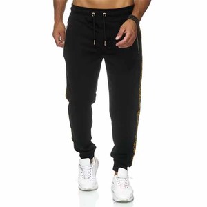 Pantalon de jogging en toile pour homme, coupe décontractée, avec bande latérale, taille élastique et cordon de serrage, respirant, tricoté, idéal pour l'hiver - Product Image 5