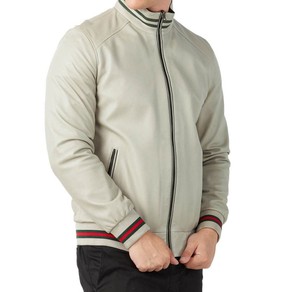 2025 Design à la mode hommes mode col montant veste en cuir meilleure vente matériel de toile personnalisée avec Logo avant - Product Image 3