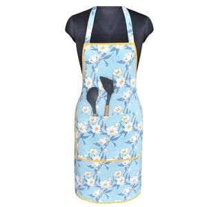 Tablier de cuisine très populaire avec motif floral bleu Meadow Song, lavable en machine, usage quotidien, style classique, 1 à 4 poches - Product Image 3