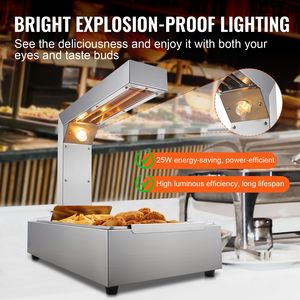 Lampada Elettrica Commerciale da 750W in Acciaio Inossidabile per Riscaldare Alimenti, Scaldapatatine Fritte, Stazione di Riscaldamento e Mantenimento a 104 Posizioni - Product Image 5