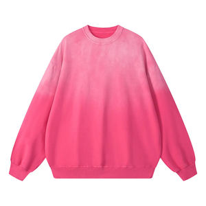 Sweat-shirt homme à épaules tombantes, coupe courte, rose uni, 220g, 100% coton, effet sablé, style sport et streetwear, collection automne - Product Image 1