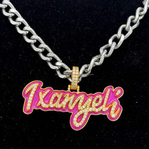 Collar con colgante de nombre personalizado de moissanita chapada en oro y plata que brilla en la oscuridad 925 - Product Image 5