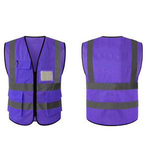 Chaleco Ligero y Transpirable de Algodón con Contraste, Color Naranja Fluorescente, Bolsillo en el Pecho, Reflectante, Unisex, con Logotipo Personalizado, Ropa de Trabajo - Product Image 6