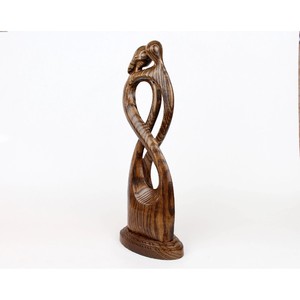 Sculpture d'amour en bois faite à la main, figurine abstraite sculptée, décoration moderne pour table, ornement de salon - Product Image 2