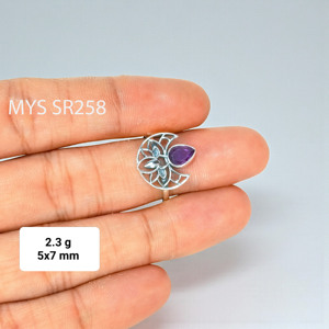 Anillo de Plata de Ley 925 Hecho a Mano con Gema de Amatista Facetada, Joyería de Plata a Precio Mayorista - Product Image 1