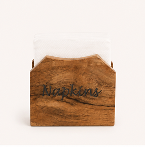 Handmade Rustic Wood Napkin Holder Stand Upright Natural Wooden <b>Tissue</b> Dispenser For Dining Table Kitchen Hotel & Restaurant Use - Product Image 5
