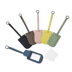 Customized Luxury Pu Leather Durable Luggage <b>Tags</b> with Privacy Protection Custom Logo & Color for Business Travel - Product Image 1