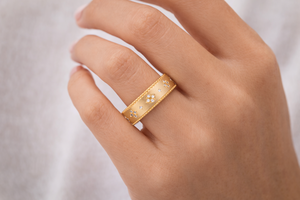 แหวนเงินแท้ 925 ชุบทอง 18k แบบซ้อนได้ สำหรับงานหมั้น งานแต่งงาน หรือเป็นแหวนแทนใจ สำหรับเธอ - Product Image 2