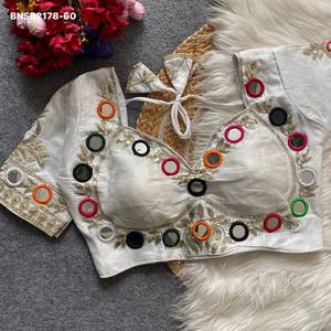 Collection de Blouses en Soie de Milan de Qualité Supérieure avec Broderie Multi-Fils, Travail Miroir Rond et Coupe Mumtaz, Rembourrées - Fournisseur Mondial - Product Image 4
