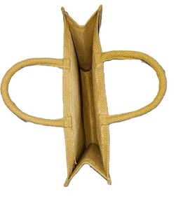 Elegant Eco Friendly Jute <b>Tote</b> <b>Shopping</b> <b>Bag</b> 14x12x5 Durable Natural Fiber Carry <b>Bag</b> with Comfortable Handles for Daily Use - Product Image 1