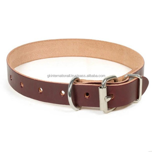 Collar de cuero de lujo para perros y juego de correas para perros Collar de cuero de lujo para mascotas Hardware dorado Collar de correa para perros Fabricante - Product Image 1