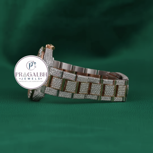 นาฬิกา Pragalbh Jewels ประดับเพชรสำหรับผู้ชาย ระบบออโตเมติก ตัวเรือนสแตนเลสสตีลสองสี นาฬิกาแบบสั่งทำพิเศษ - Product Image 2