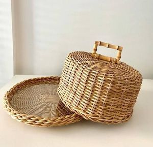 Woven lid kitchen decor item food protection dome eco friendly <b>basket</b> cover bamboo handcrafted lid reusable organic - Product Image 5