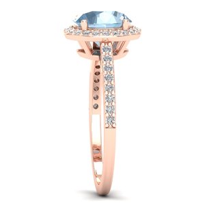REYES <b>Statement</b> 925 Sterling <b>Silver</b> GRA Certified Moissanite Birthstone <b>Ring</b> For Women Round Cut 1.75Ct Aquamarine Gemstone <b>Ring</b> - Product Image 3