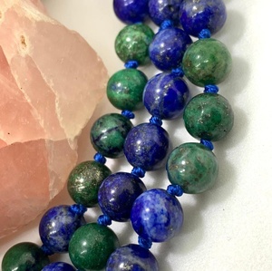 Collier Mala en Azurite Naturelle avec Perles de 8 mm, Pendentif à Thème Bouddhiste, Artisanat de Perles, Bijoux en Pierres Semi-Précieuses - Product Image 6