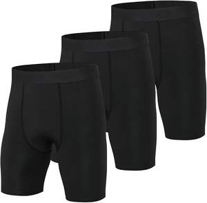 <b>Men</b> Compression <b>Shorts</b> with Phone Pockets, High Stretch Spandex Performance Tights for Fitness Training Yoga <b>Running</b> UPF 50+ - Product Image 2