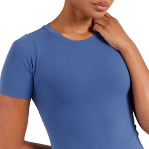 Custom Wholesale Women Slim Fit Sports T Shirt Short Sleeve Stretch Crew Neck Activewear Yoga Gym Fitness <b>Running</b> Top Casual Tee - Product Image 5