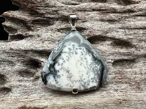 Colgante de Ágata Dendrítica en Plata de Ley 925, Forma de Lágrima, Hecho a Mano en Nuevo México, Piedra Natural, Joyería, Regalo - Product Image 5