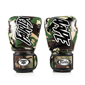 Guantes de Boxeo Muay Thai Fairtex con Diseño de Camuflaje Personalizado OEM, Cierre de Correa Ajustable, Protección UV, Guantes de Boxeo para Sparring - Product Image 4