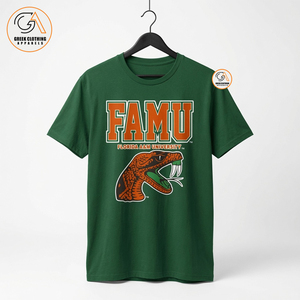 เสื้อยืดคอกลมแขนสั้นสีพื้นสำหรับผู้ชาย แบรนด์ Greek Clothing Apparel FAMU ผลิตจากผ้าเจอร์ซีย์คอตตอนอย่างดี ทรงปกติ เหมาะสำหรับใส่ในโอกาสที่เป็นทางการ เป็นมิตรต่อสิ่งแวดล้อม - Product Image 1
