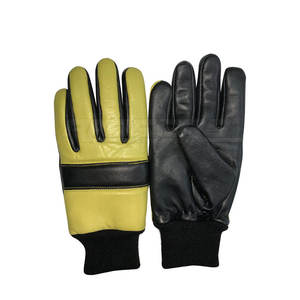 Leather Gloves For Men Women <b>Black</b> Yellow Casual Winter Outdoor OEM Custom Logo Gloves Supplier Warm Fleece Lined Leather Gloves - Product Image 2