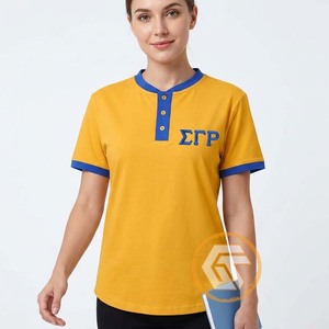Camiseta de la Hermandad Femenina Sigma Gamma Rho al por Mayor, 100% Algodón, Ecológica, Transpirable, de Manga Corta para Verano - Product Image 4