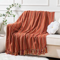 Couverture rouge rouille pour lit, décoration d'Halloween automne jette pour canapé fauteuil canapé couvertures multicolores